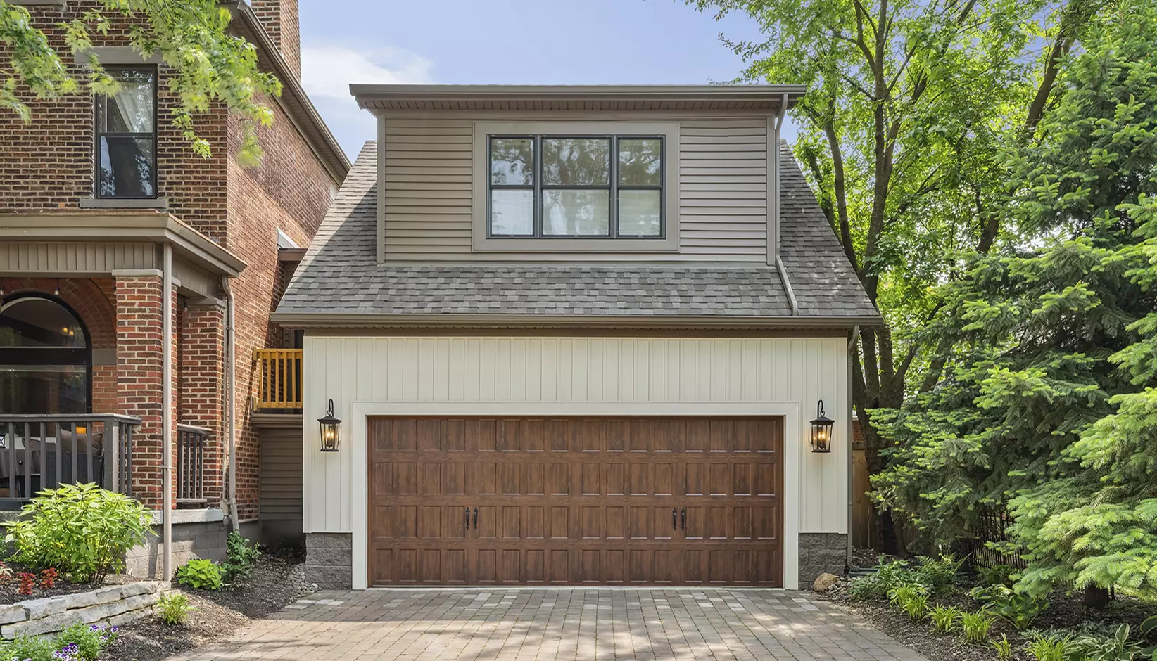 Garage door installed on a residential home