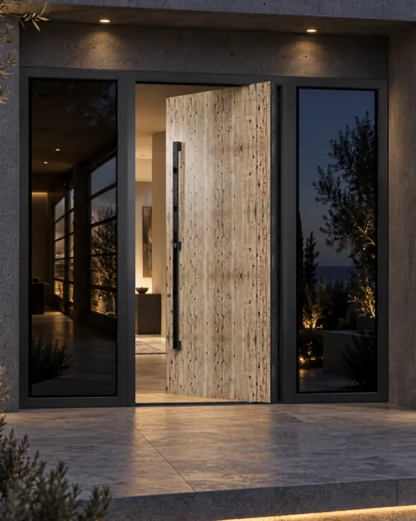 Framed pivot door