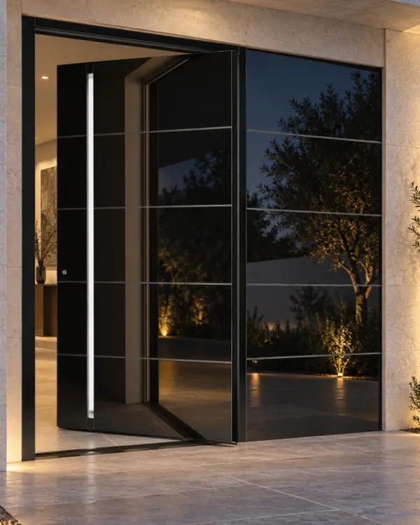 Linear pivot door