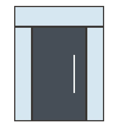 Two sidelites + transom entry door layout drawing