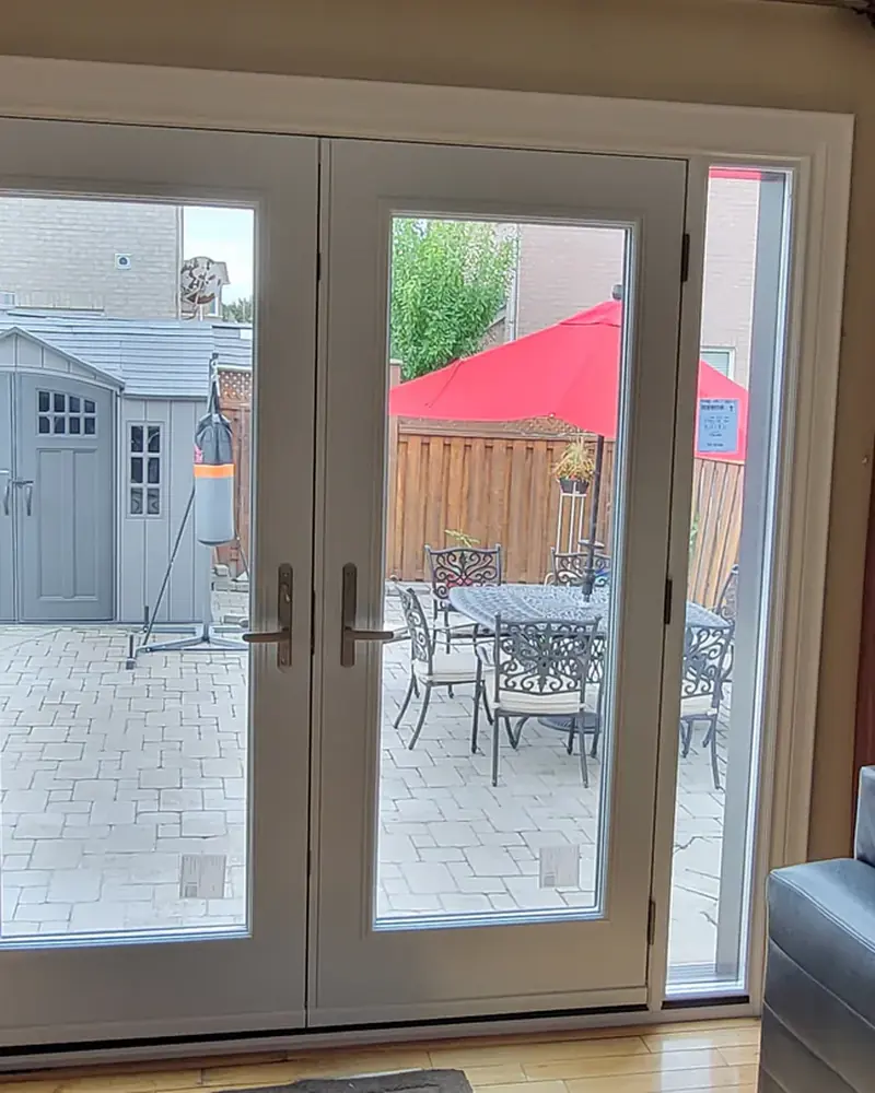 White garden doors with sidelites