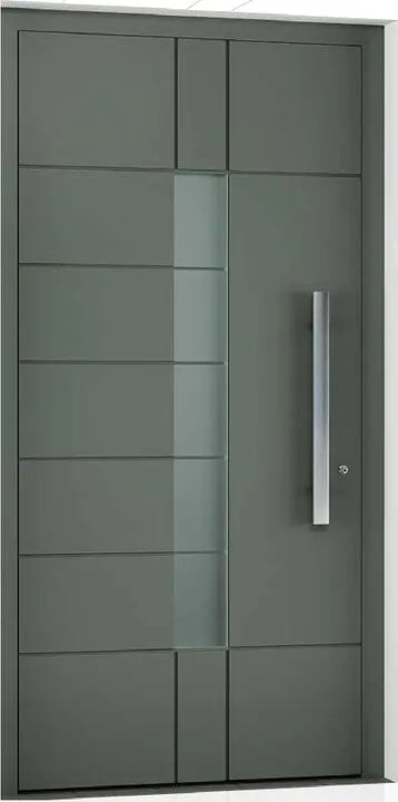 Aluminum entry door style: banded glass strip