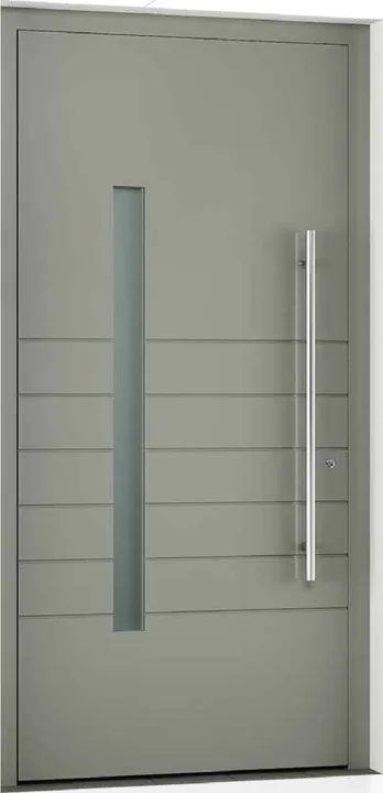 Aluminum entry door style: glass slot and grooves