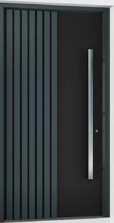 Aluminum entry door style: black tubes