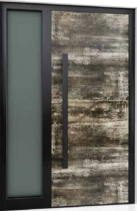 Aluminum entry door style: bark wood
