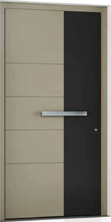 Aluminum entry door style: sand and black